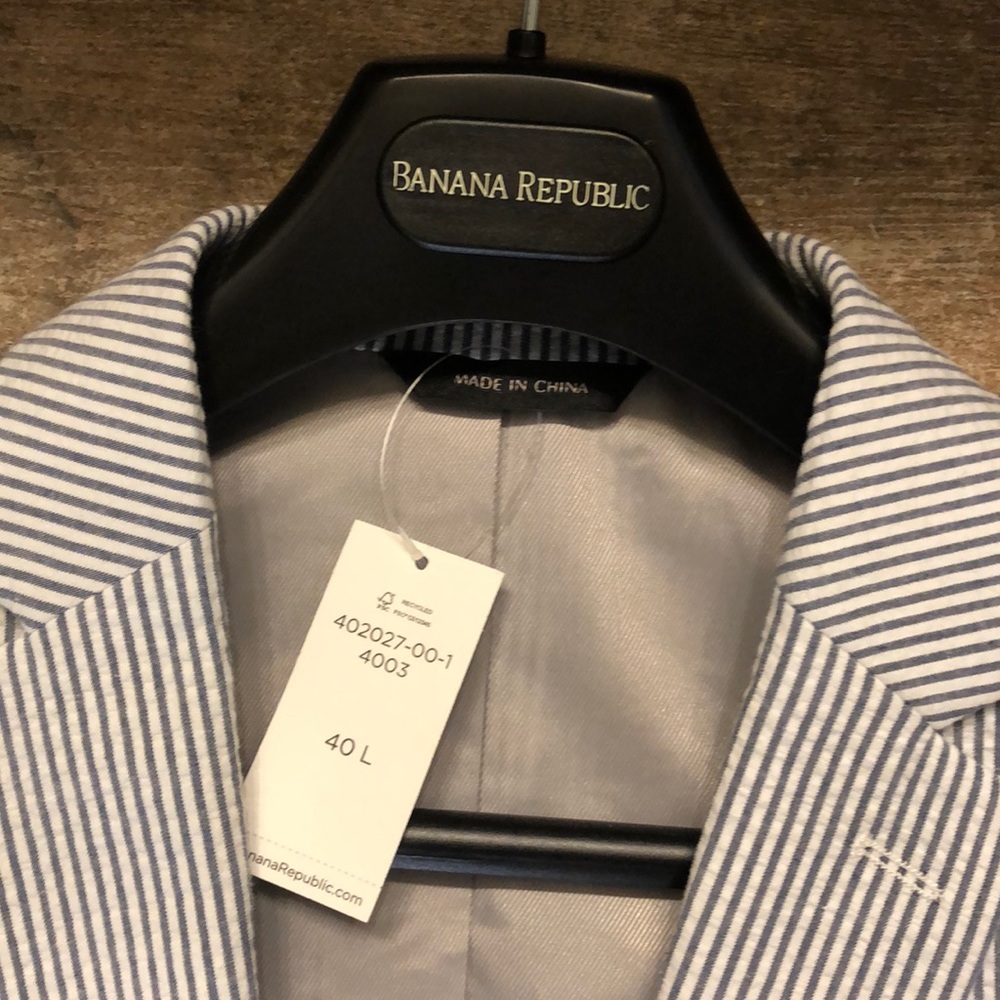 NWT Banana Republic Slim Seersucker Suit Jacket